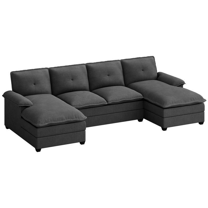 Incomplete set box 2/3 only Walsunny 109'' 4-Seat Sectional Couch U-Shaped Budget Affordable Comfortable Sofa with Chaise