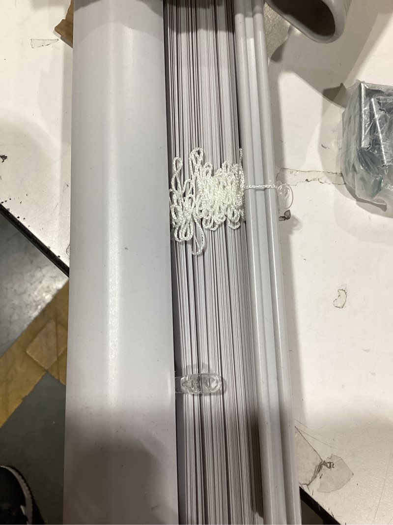 Condition photo showing New/Like New for Cordless Light Filtering Mini Blind - 30 Inch Width, 64 Inch Length, 1" Slat Size - Pearl White - Cordless GII Morningstar Horizontal Windows Blinds for Interior by Achim Home Decor 30"W x 64"H Pearl White