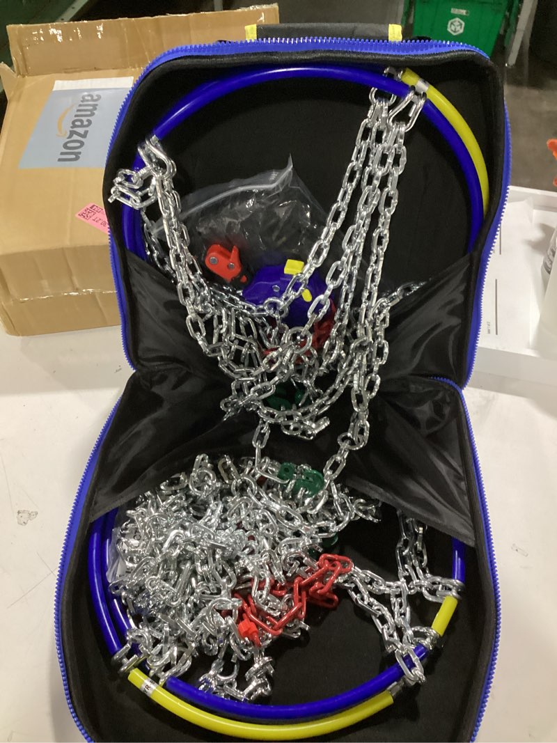 Condition photo showing Good Condition for Auto Fixing Snow Chains for Pickup Trucks & SUVs, Heavy Duty Tire Chains with Self-Tensioning, Quick Install Emergency Traction Chains for Car Tires 255 265 275 285 295 305 315, Set of 2 (HYR-A)
