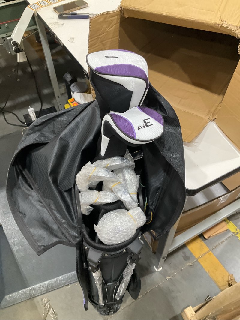 Condition photo showing Good Condition for pgm 12/15 pieces women's complete golf club set with 460cc driver, fairway, hybrid, irons, putter, stand bag & headcovers - right handed - ideal for beginners 15 pieces graphite