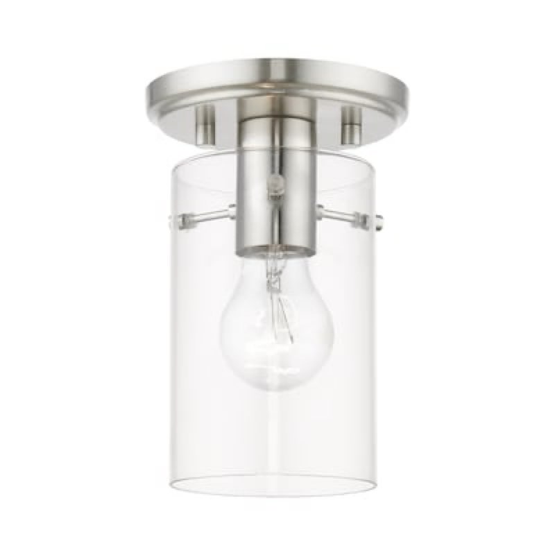 Livex Lighting Munich 1 -Light 5-in Brushed Nickel Flush Mount Light