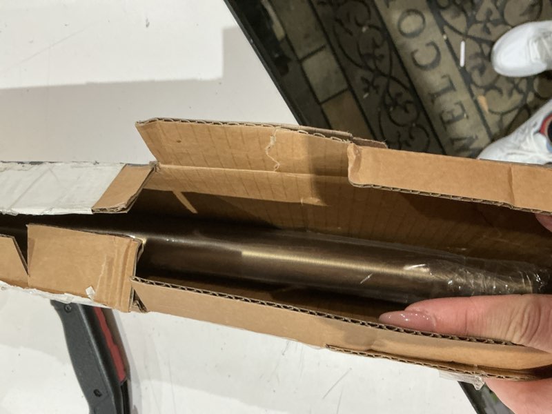 Condition photo showing Good Condition for ivilon drapery window curtain rod - end cap style design 1 inch pole. 72 to 144 inch color warm gold 72 to 144 in.