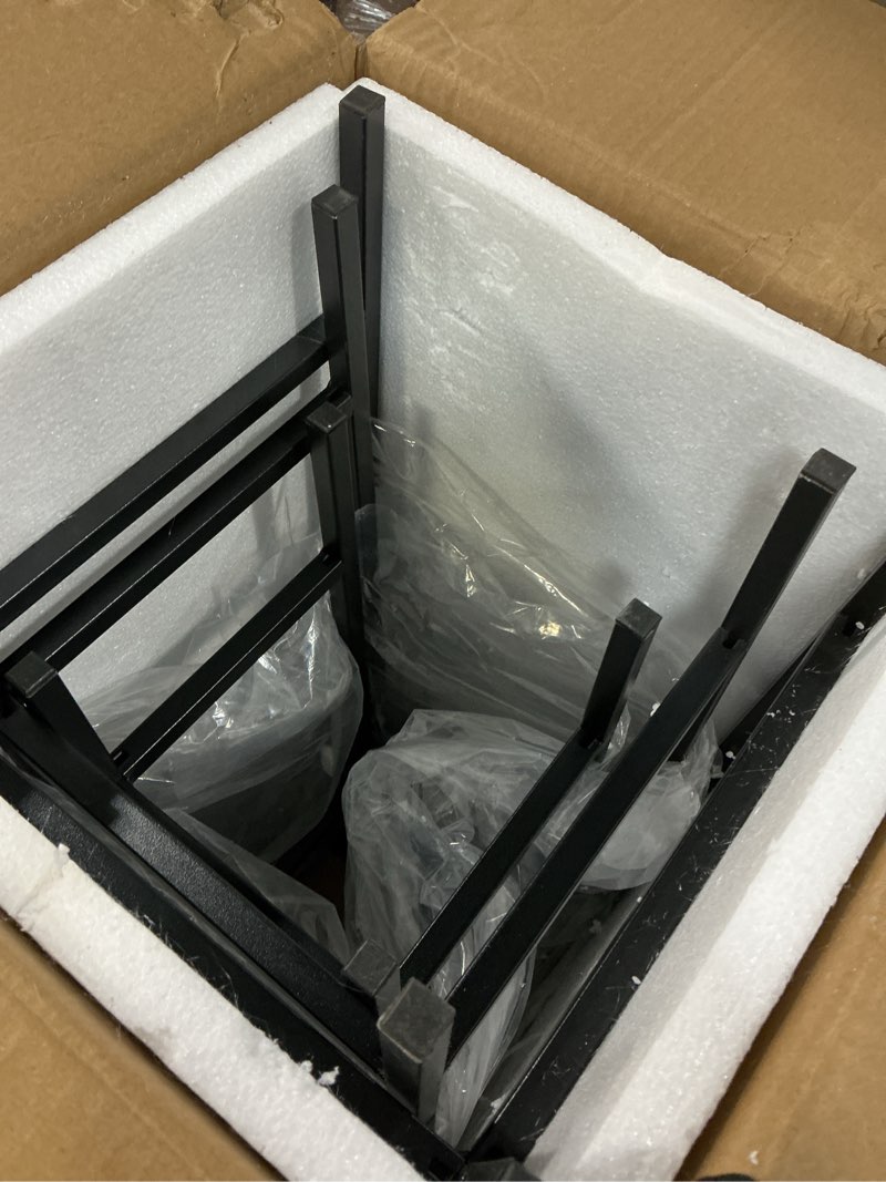 Condition photo showing Good Condition for Zhongma Set of 3 Metal Plant Stand with Slate Top Square Flower Shelf without Installation Required Set of 3 Square Stands with Slate Tops