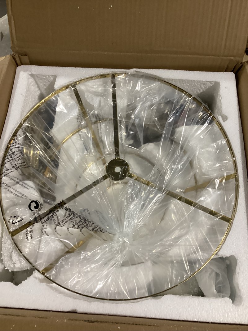 Condition photo showing Good Condition for CVKASH 5 -Lights Crystal Gold Chandelier Fixture Modern Semi Flush Mount Ceiling Light with E12 Ceiling Lighting for Bedroom Living Room Kitchen Hallway Dining Room,D15.35 x H20.07 Gold 15.3 Inch