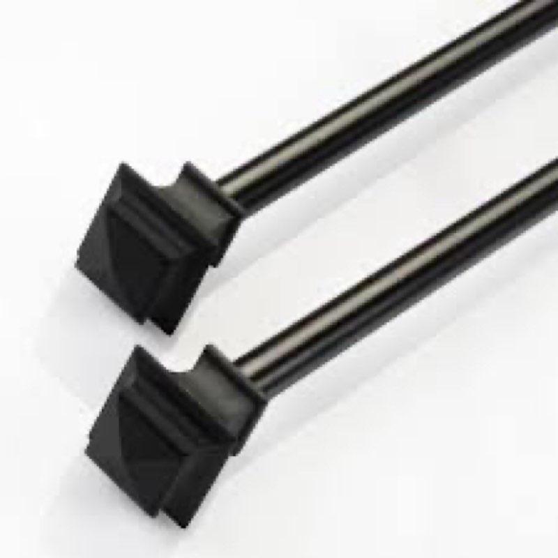 Deco Window 2 Pack Adjustable Black Curtain Rods for Windows 48 to 84 Inch with Modern Square Finial Heavy Duty Extendable Drapery Pole 5/8" Diameter