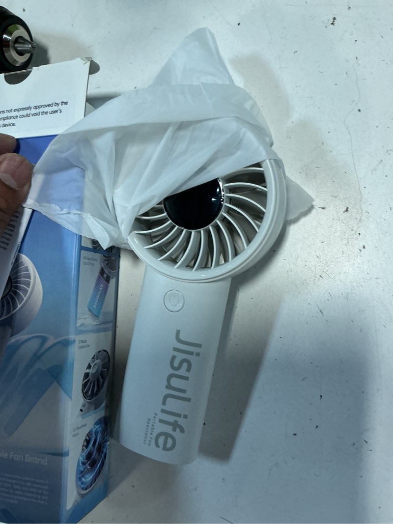Condition photo showing Good Condition for life 4 5-speeds handheld personal fan with 3600 mah battery, gray