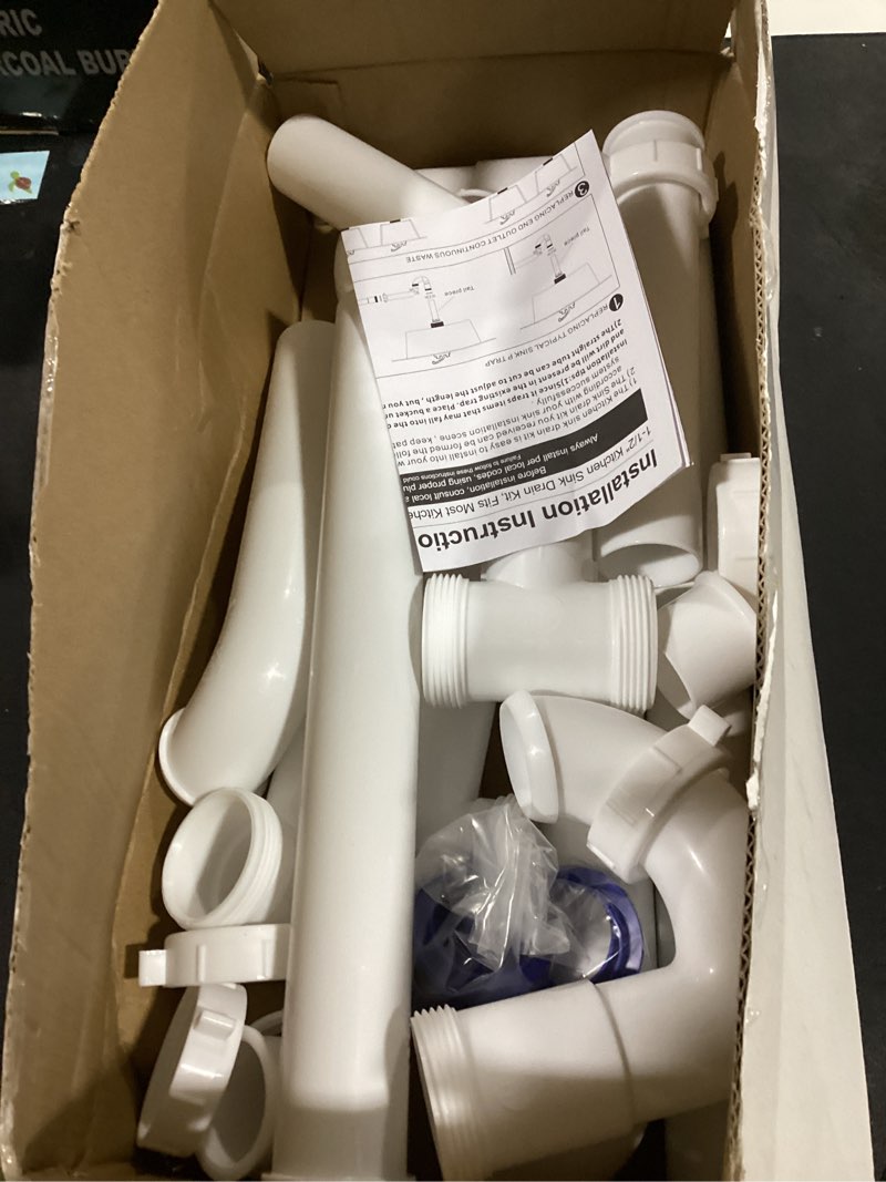 Condition photo showing Good Condition for kitchen sink drain kit,1-1/2”,for most kitchen sink drain repair kit and bathroom sink drain kit, kitchen sink p trap drain kit 1 1/2” for sink plumbing kit, completed sink pipe replacement kit