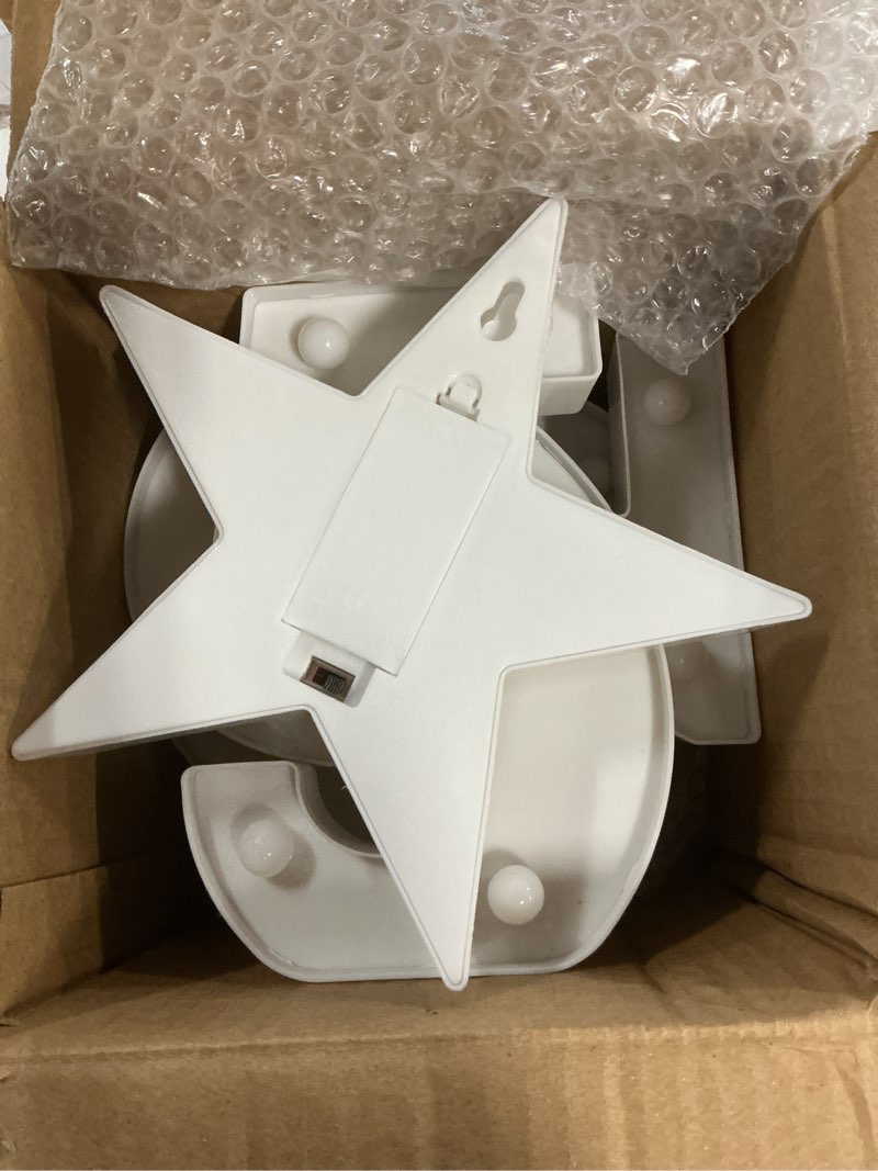 Condition photo showing Good Condition for anniversary 250th decorations, 250 star shaped led sign lights battery powered, america 4th of july 250 light up home table decor hanging decorations indoor outdoor stars 250