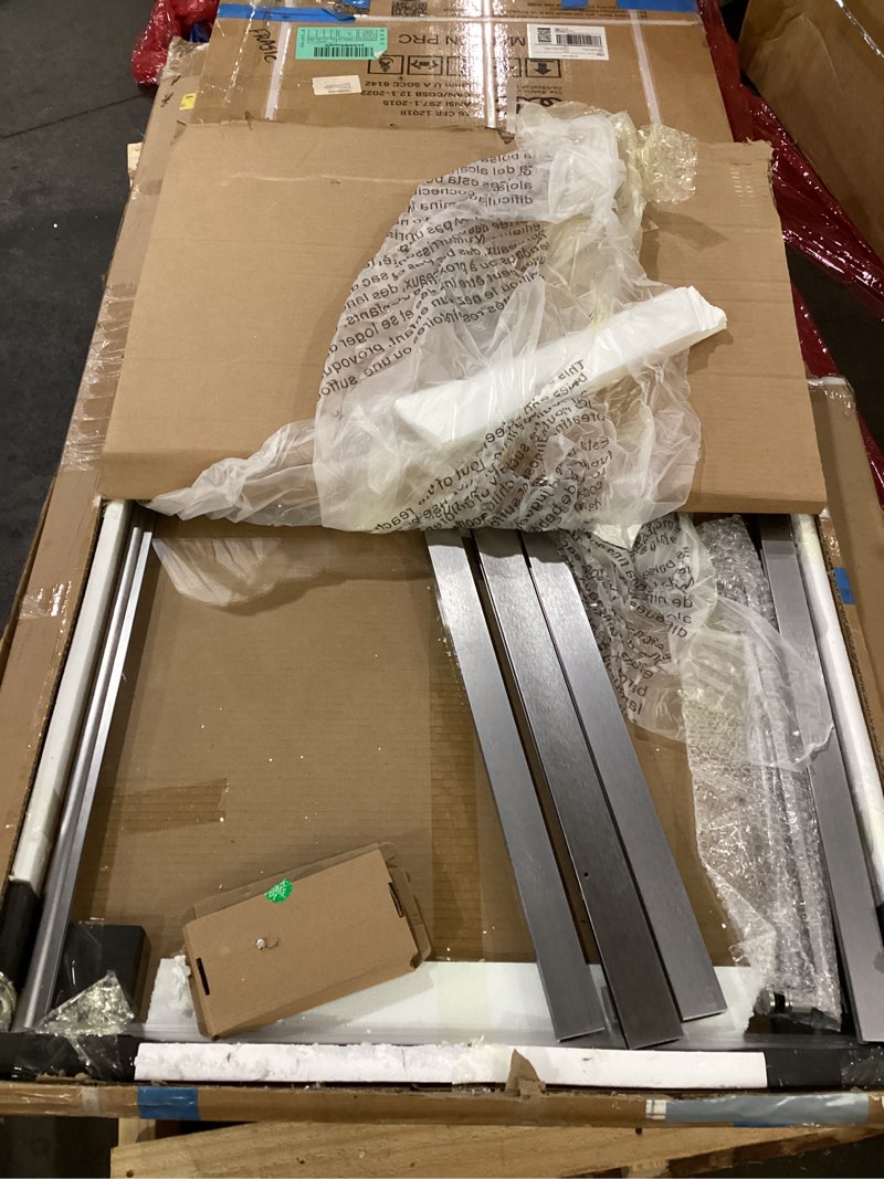 Condition photo showing As Is for melipron van partition bulkhead fit for ford transit 150 250 350 mid roof with door handle, acrylic custom window board black partition with lock