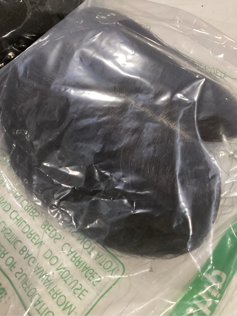 Condition photo showing Good Condition for Hair Toppers for Women Real Human Hair, 360°3D Bangs Clip Human Toppers for Women with Thinning hair Realistic Scalp Line (Dark Brown, 3D Side Bangs (11 * 7)) 3D Side Bangs (11 * 7) Dark Brown