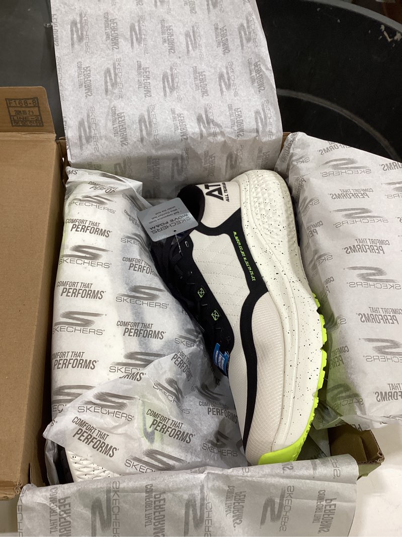 Condition photo showing New/Like New for Skechers Mens Go Run Supersonic Max All Terrain 13 Natural/Black