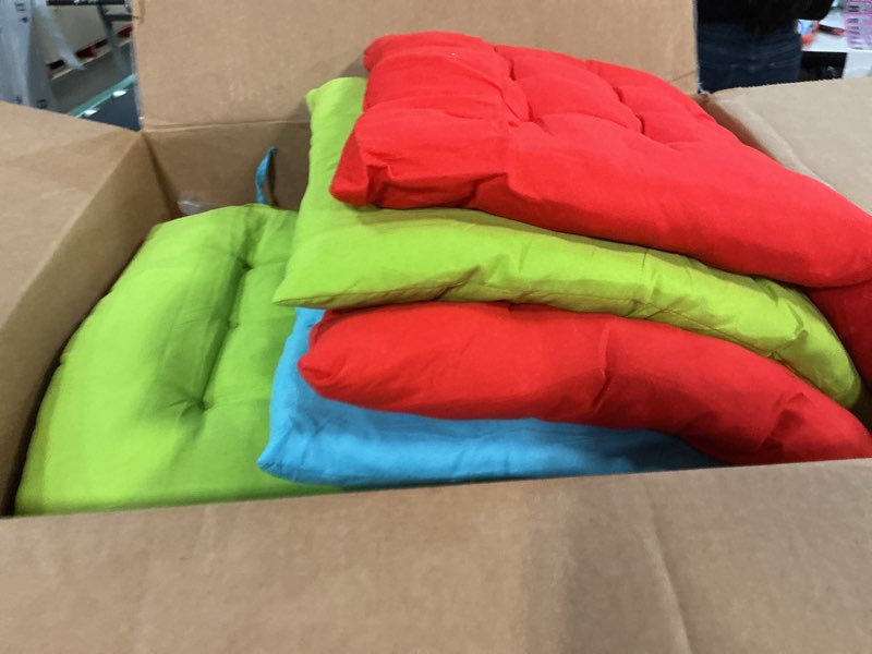 Condition photo showing Good Condition for geetery 24 pcs floor pillows bulk seating cushions for floor chair 15.7'' large meditation cushion for yoga living room tatami bedroom balcony office (bright color,square) bright color 24