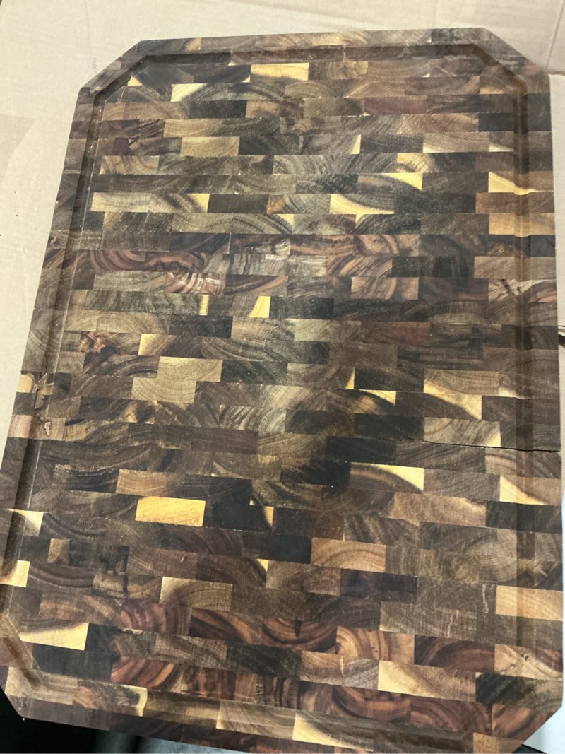 Condition photo showing Good Condition for Utoplike Large Acacia Cutting Board 22 x16 Inch, End Grain Butcher Block for Meat, Vegetables, Fruit