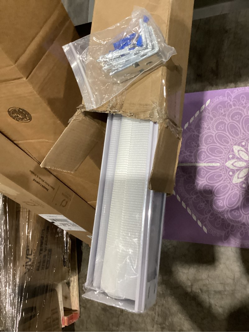 Condition photo showing New/Like New for zebra roller shades, dual layer roll up blind for living room, semi sheer shades window privacy light control for day and night, (maximum height 72inch, white color, width 34 inch) 34"w x 72"h white