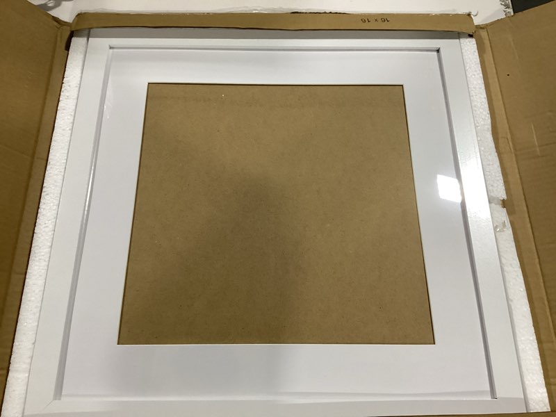 Condition photo showing Good Condition for vnvnk 16x16 frame white, perfect for 16x16 inch picture without mat or 12x12 inch picture with mat, home wall decor picture frame-1 pcs 16x16 white