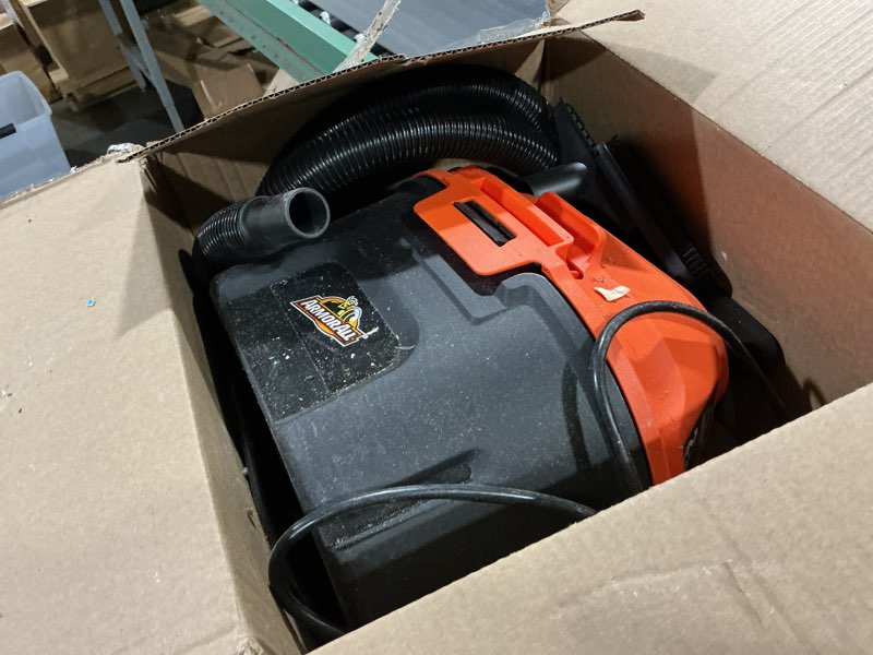 Condition photo showing As Is for armor all aa255w wet/dry utility vac 2.5 gallon, 2.5-gallon,120 volts (ac), orange/black update 2.5 gal