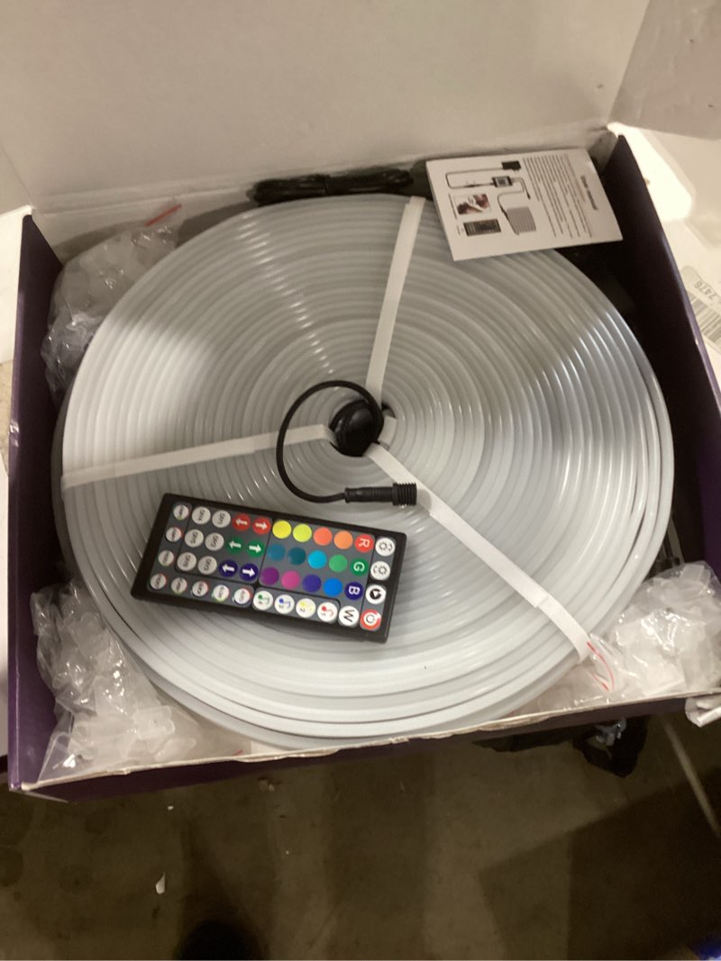 Condition photo showing Good Condition for Similar item 200FT LED Neon Rope Lights, Flexible Led Rope Lights Control with App/Remote, IP67 Outdoor RGB Color Changing Led Neon Lights Waterproof, Music Sync Led Strip Lights for Bedroom Decor 50 ft