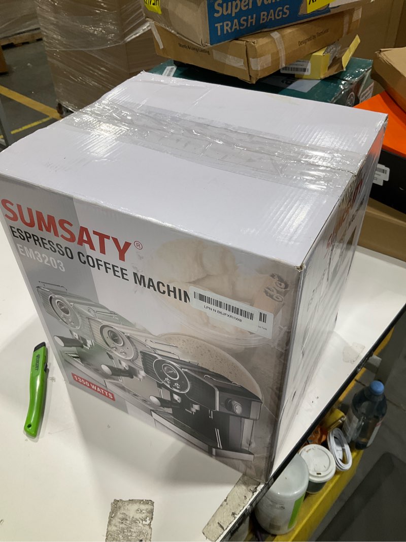 Condition photo showing Good Condition for SUMSATY Espresso Machine 20 Bar, Professional Espresso Maker with Milk Frother Steamer Wand, Retro C