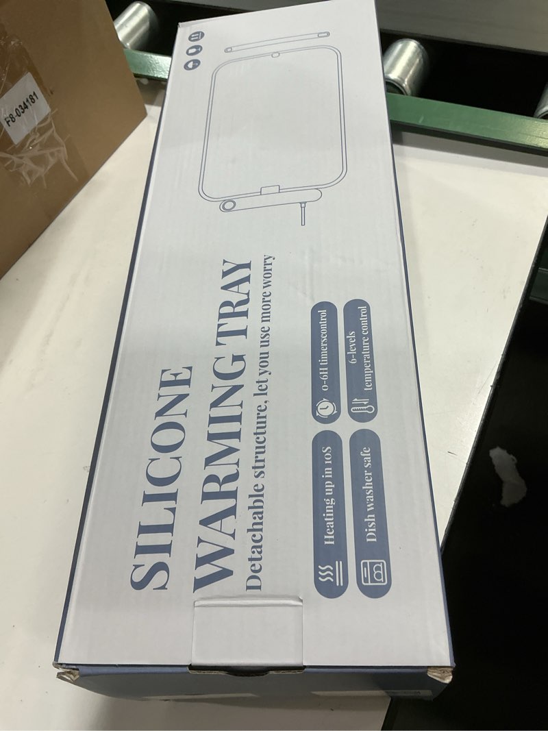 Condition photo showing New/Like New for Food Warming Mat, Electric Buffet Warmer with 6 Temp & 6H Timer, Rapid Even Heating for Plates & Entrees, Roll-Up Heat Insulating Pad Protects Countertops, for Parties, Holiday Gatherings