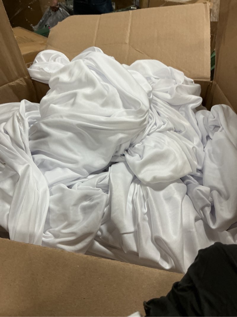 Condition photo showing Good Condition for 20x10ft Wrinkle Free White Backdrop Curtain for Parties Soft Fabric Drapes Wedding White Curtain Backdrop for Birthday Party Decorations Background for Photography 5x10ft, 4 Panels W5' x H10'(4 panels) White