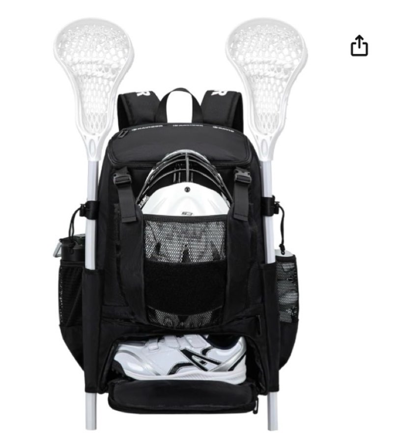 KAVIGOR Lacrosse Bag 65L, Extra Large Lacrosse Gear Backpack with Multi-Pocket Design, Helmet Holder