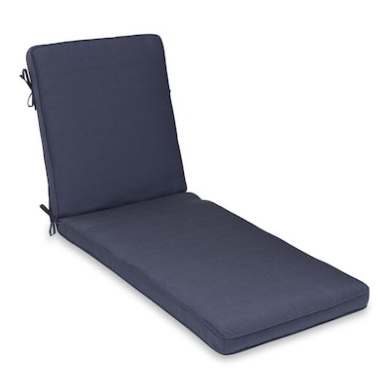 allen + roth 47-in x 23-in navy patio chaise lounge chair cushion