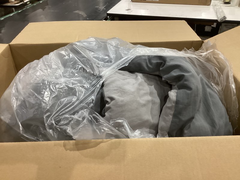Condition photo showing As Is for bedsure twin/twin xl comforter set, dark gray soft prewashed bedding for all seasons, 2 pieces gentlesoft™ bed set, 1 lightweight comforter (68"x88") and 1 pillowcase (20"x26") twin/twin xl(68"x88") 36 - dark gray/gray