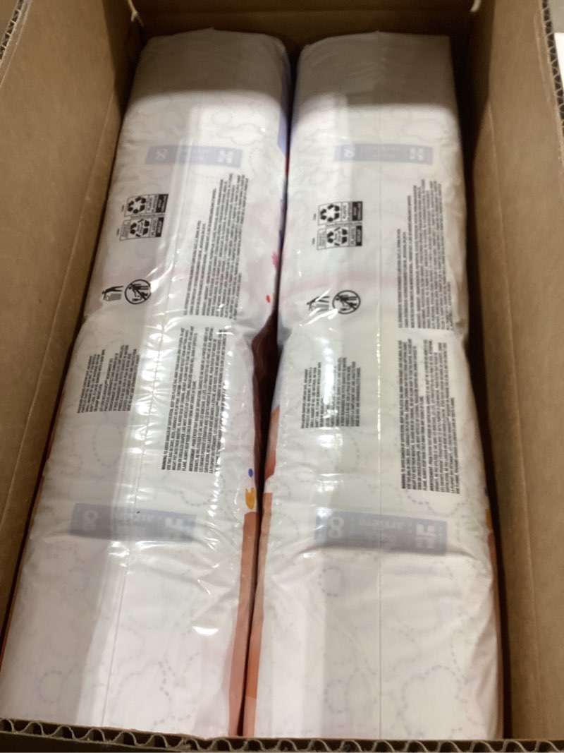 Condition photo showing New/Like New for Huggies Size 8 Diapers, Snug & Dry Baby Diapers, Size 8 (46+ lbs), 96 Count (2 Packs of 48), Packaging May Vary