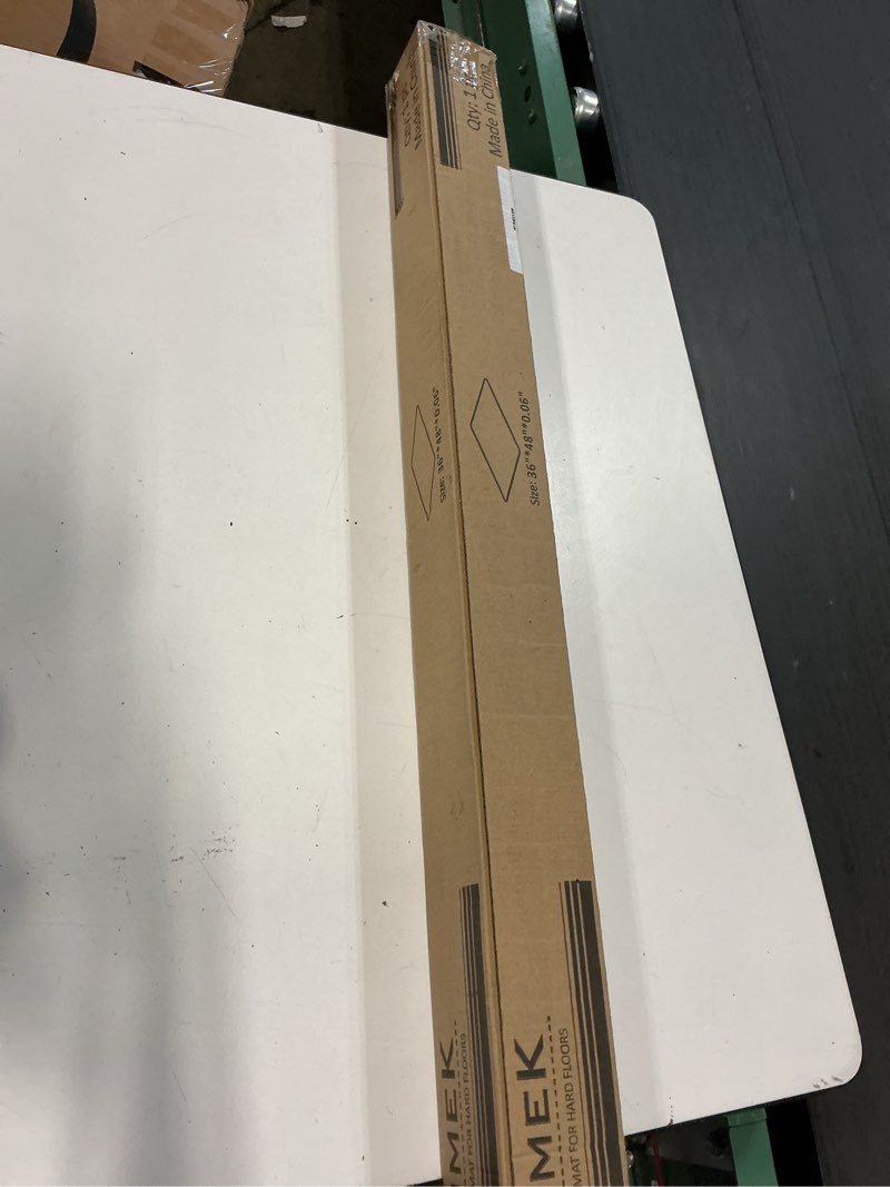 Condition photo showing New/Like New for office chair mat for hardwood floor, 48”x 36” vinyl desk chair mat clear floor protector mat for rolling chair office & home, easy glide and flat without curling 36" x 48" rectangular for hard foor