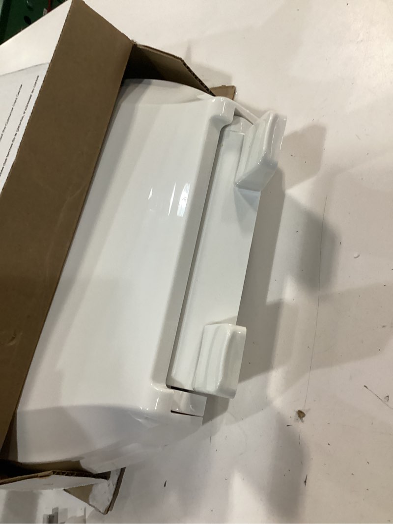 Condition photo showing As Is for kohler 4636-rl-0 cachet readylatch elongated toilet seat slow close, soft close toilet seat quiet lid, contoured grip-tight bumpers installation hardware, apartment essentials, white white elongated ready latch