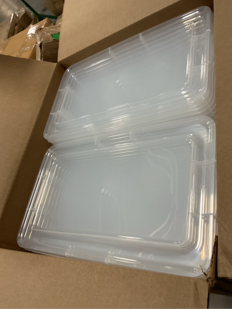 Condition photo showing As Is for IRIS USA 20-Pack Storage Bins with Lids, 6 Quart, Shoe Boxes Clear Stackable Containers Organize Shoes Closet Shelves, Classroom Organization Teacher Tools, Game Storage - BPA-Free Plastic 6 Qt. - 20 Pack