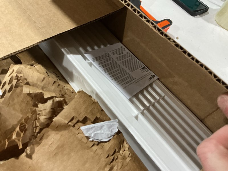 Condition photo showing Good Condition for AWENTA 18" x 5" Inch Two Sided White Door Air Vent Cover - Door Vents for Interior Doors - Universal Furniture Ventilation Guard- Register for Bathroom, Bedroom, Garage, Kitchen, Furniture