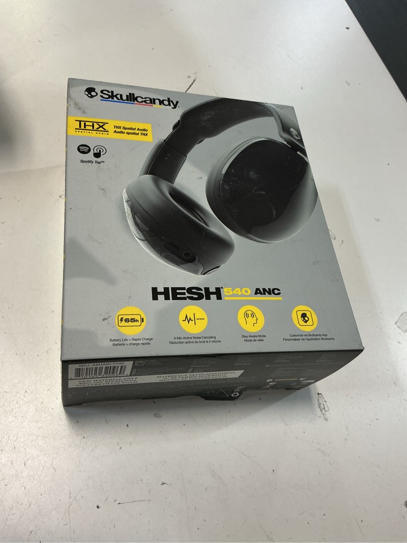 Condition photo showing New/Like New for Skullcandy Hesh 540 ANC Wireless Over-Ear Bluetooth Headphones with THX Spatial Audio, Active Noise Cancelling, Personalized Sound, Up to 65 Hours Battery, Microphone for iPhone Android - True Black