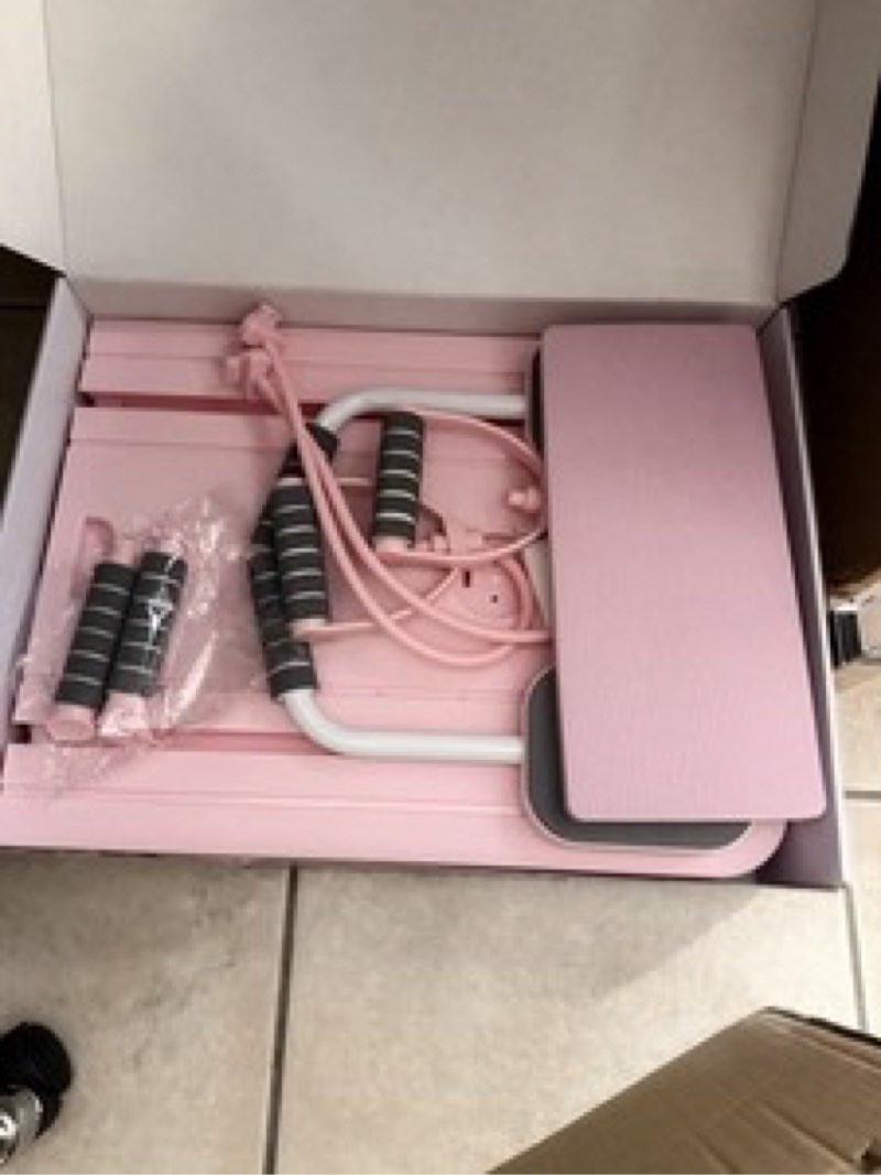 BetterMe Mini Pilates Reformer Pink Portable Compact Non-slip Full Body
