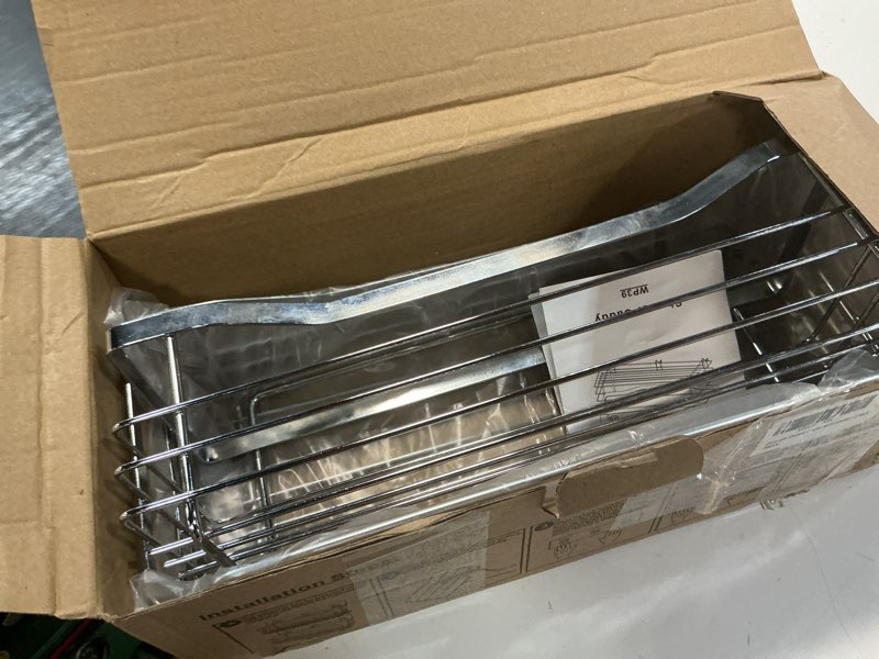 Condition photo showing Good Condition for orimade shower caddy basket shelf with 5 hooks adhesive organizer storage rack rustproof wall mounted stainless steel no drilling for bathroom, toilet, kitchen - 2 pack 4.72"d x 12.6"w x 3.54"h silver