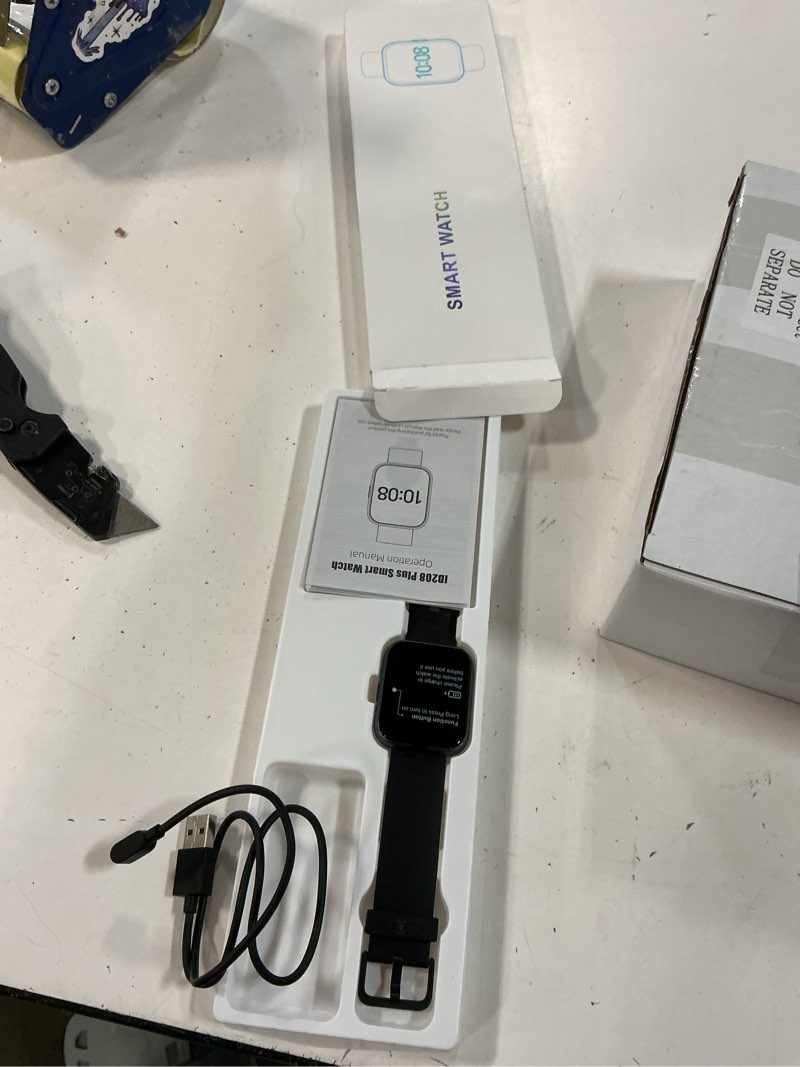 Condition photo showing Good Condition for tensky smart watch for men/women android & iphone, alexa built-in, 1.8" touch screen fitness tracker with answer/make calls, 3atm waterproof heart rate/sleep/spo2 monitor, pedometer, 100+ sport modes black 1.8