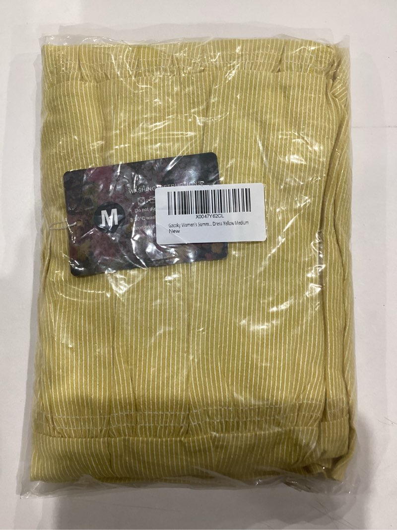 Condition photo showing As Is for Gacaky Women's Summer Mini Dress Casual Loose Sleeveless Adjustable Straps Swing Mini Dress