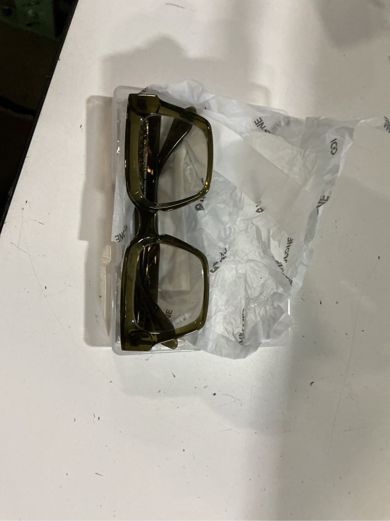 Condition photo showing New/Like New for VISOONE Fashion Large Square Chunky Frame Blue Light Blocking Glasses Women Men Oversized Thick Eyelasses Colorado Colorado Upgraded Olive Green