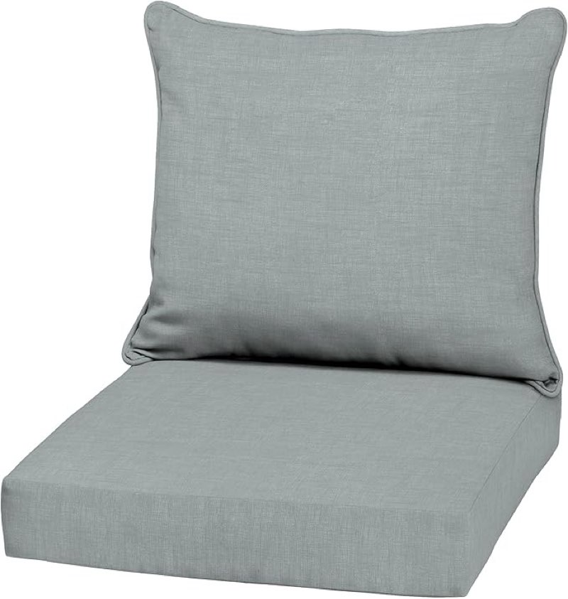 Deep Seating Chair Cushion Outdoor Patio Seat and Back Cushion Set for Outdoor Furniture Water Repellent 22'' x 22'' Patio Deep Seat Cushions Fade Resistant 22‘’ x 22'' x 3'' 