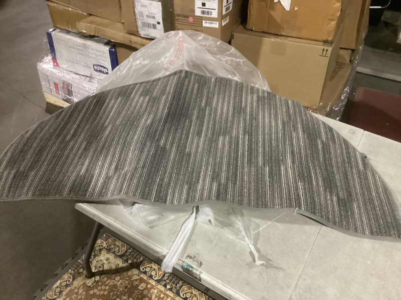 Condition photo showing Good Condition for BEQHAUSE Dirt Trapper Door Mat 17" x 30" Half Circle Non Slip Washable Doormats Entrance Rugs Absorbent Welcome Low Profile Floor Mats for Front Back Door and Entryway, Taupe Taupe 1'5" x 2'6" (Semicircular)