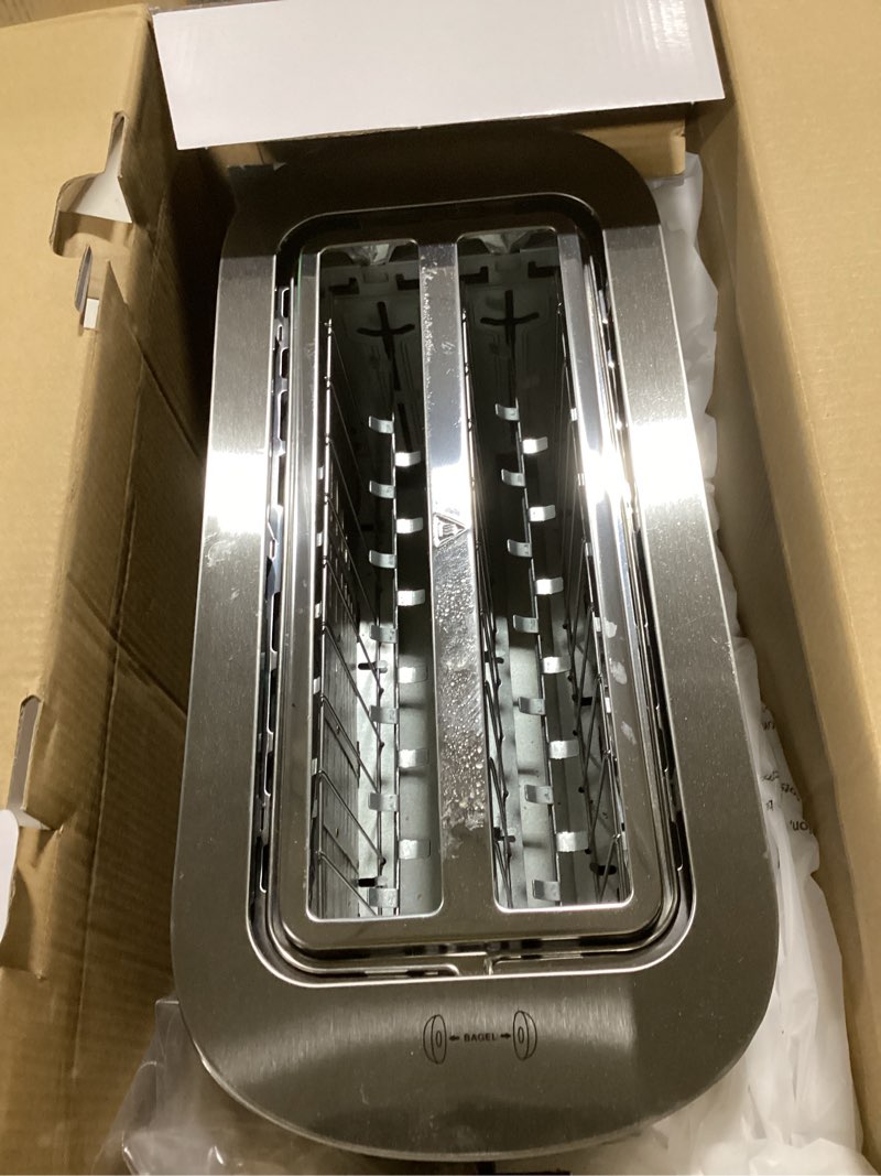 Condition photo showing Good Condition for Toaster 4 Slice Wide Slot, Bagel Function, Long Slot, Stainless Steel, Touch Screen, Built-in Rack, Extra-Wide 1.5" Slots for Thick Breads & Bagel, Timer, BPA-Free, Removable Tray, Black