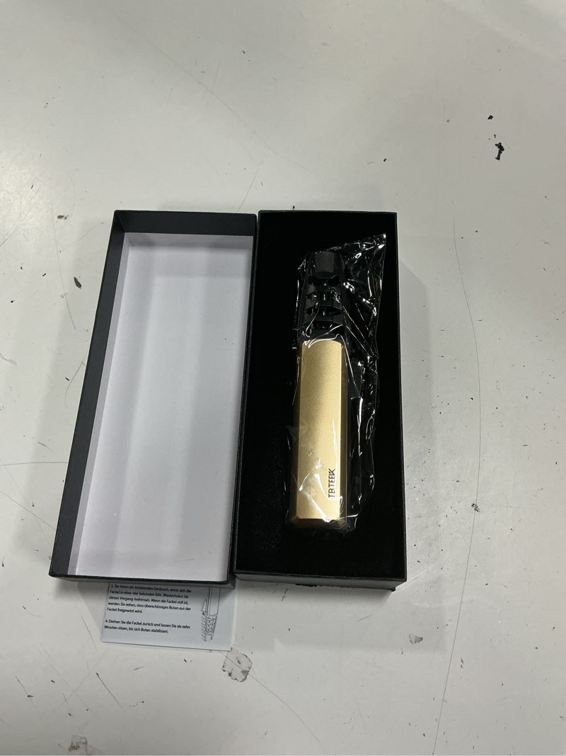 Condition photo showing New/Like New for tbteek butane torch lighter - adjustable jet flame lighter, refillable bright fire blow torch, cooking lighter with safety lock for creme, bbq, baking, candle, camping, gold (gas not included)
