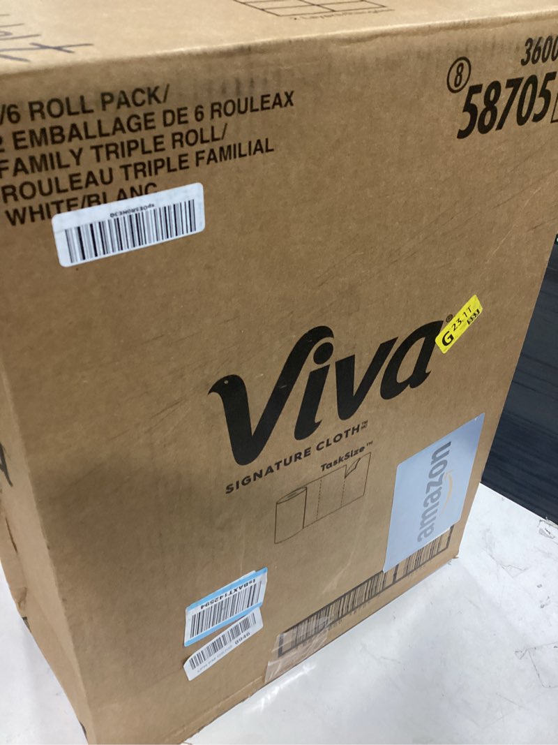 Condition photo showing New/Like New for viva signature cloth paper towels, task size, 12 family triple rolls, 141 sheets per roll (packaging may vary)