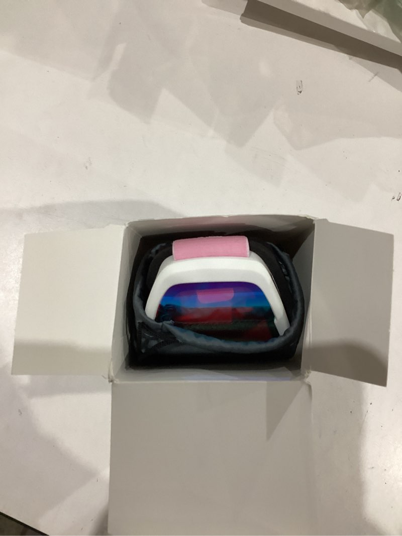 Condition photo showing Good Condition for Ski/Snowboard Goggles for Men Women, OTG Snow Goggles Anti Fog 100% UV Protection Snowboarding Goggles A01-white/Revo Red