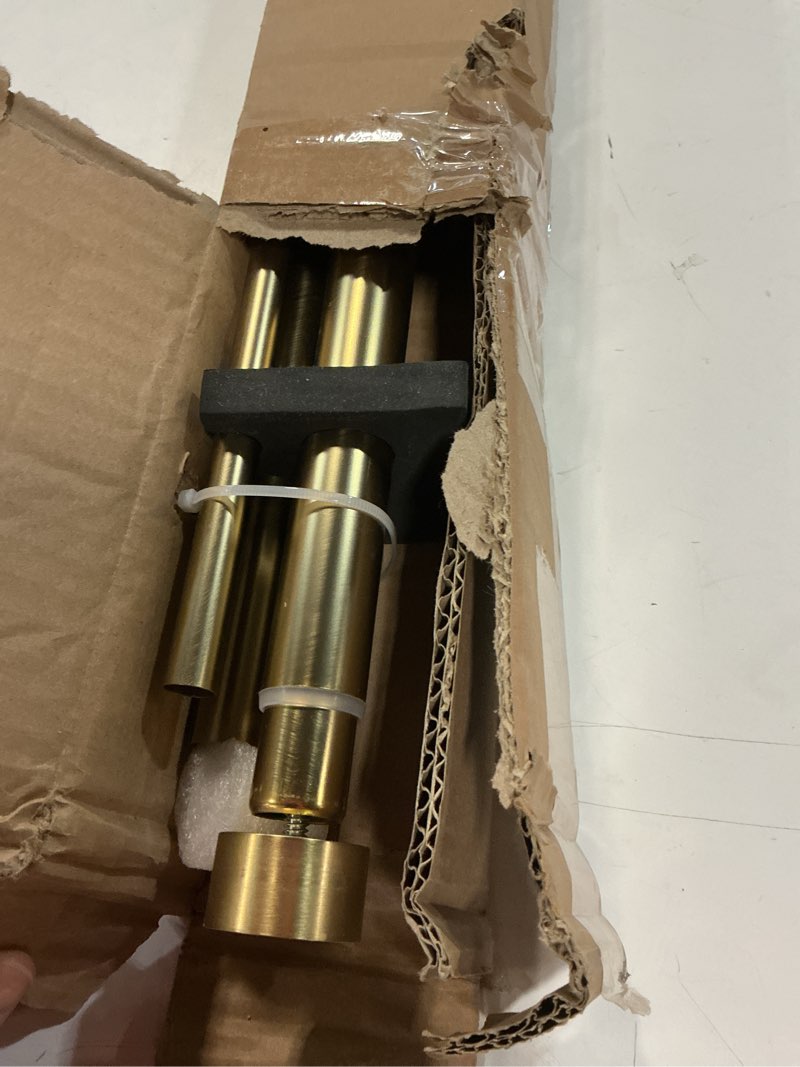 Condition photo showing Good Condition for Double Blackout Curtain Rods 72 to 144 Inches (6-12 Feet),1-Inches Front and 5/8 Inches Back Adjustable End Cap Double Window Drapery Rod for Drapes and Curtains,Warm Gold 72-144" Warm Gold