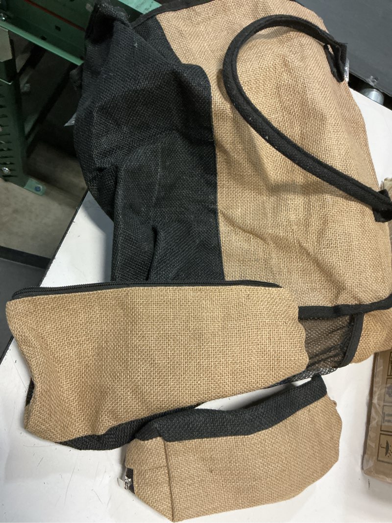 Condition photo showing Good Condition for (No letters) YOOLIFE Gifts for Women - Initial Jute Tote Bag & 2 Makeup Bags Personalized Gifts for Women Teacher Mom Friend Birthday