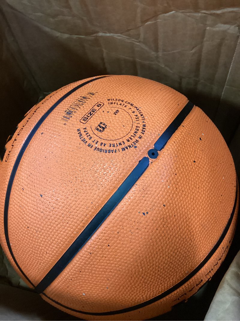 Condition photo showing Good Condition for wilson ncaa outdoor game basketballs - orange, size 6 and size 7 size 6 - 28.5"