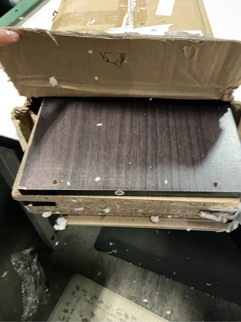 Condition photo showing As Is for Furinno Basic 3-Tier Bookcase Storage Shelves, Dark Walnut Dark Walnut 3-Tier