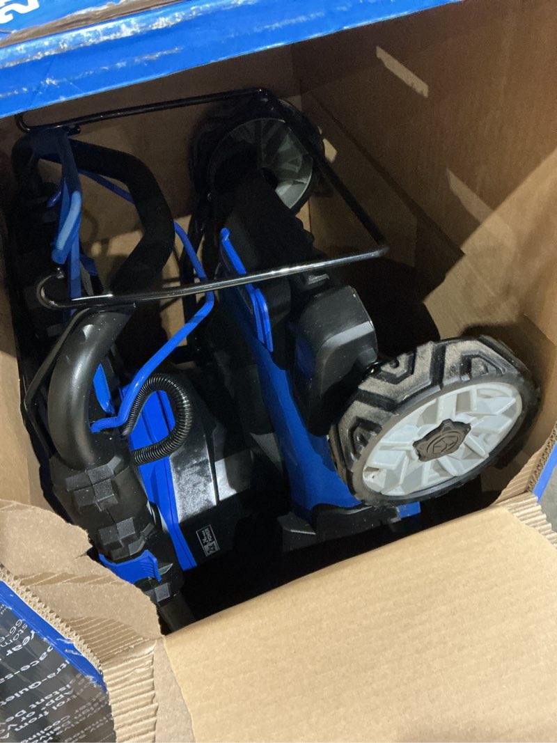 Condition photo showing As Is for kobalt 40-volt 21-in self-propelled battery mower (6 ah battery charger included)