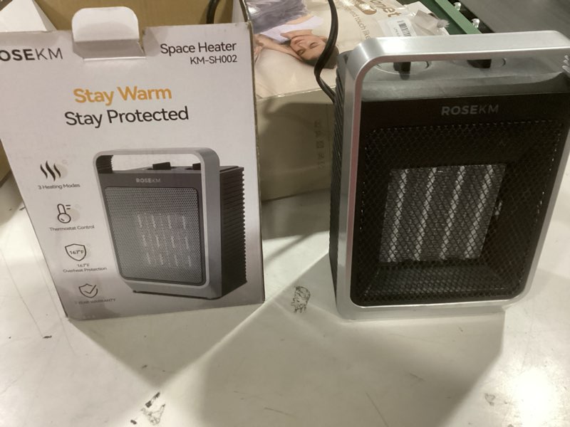 Condition photo showing Good Condition for Space Heaters for Indoor Use, 1500W Portable Electric Heater with Thermostat, Ceramic Heater for Room Bedroom Office Under Desk with 3 Heating Levels, Safe Tip-Over Protection